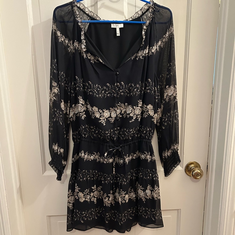 Joie black floral dress